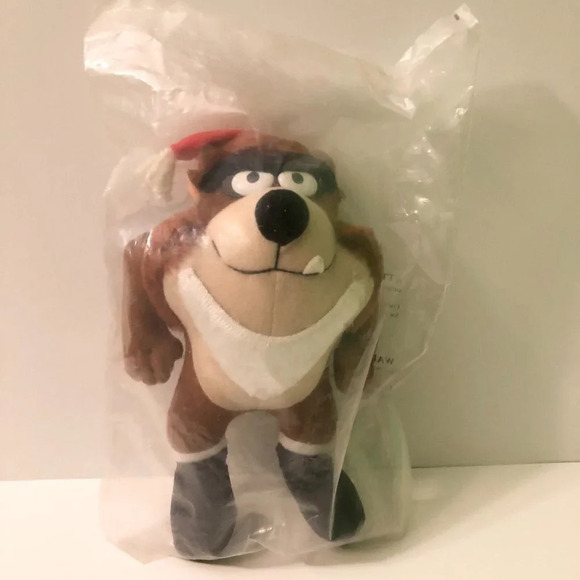 Vtg 1992 McDonalds Christmas Looney Tunes Tasmanian Devil Taz Plush Stuffed Toy - Picture 9 of 10